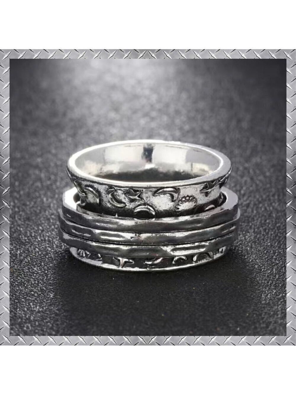 Sun and Moon Boho Spinner Ring #1207